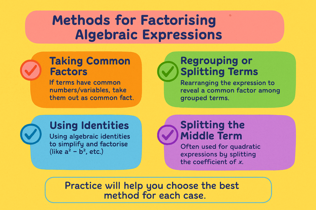 Methods of Factorisation in Maths