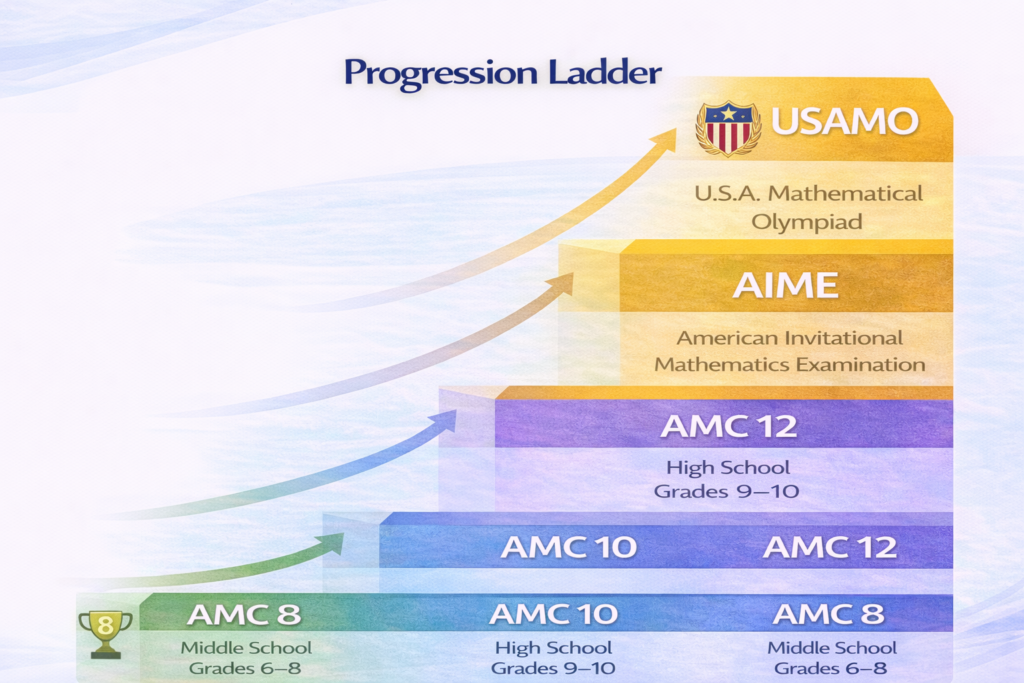 The Progression Ladder: AMC 8 → AMC 10 → AMC 12 → AIME