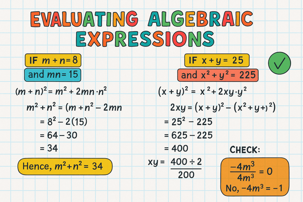 Evaluating Algebraic Expressions
