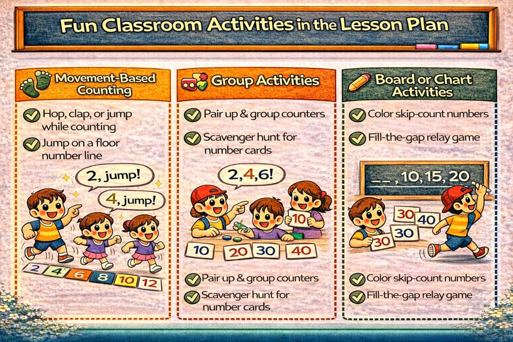 How to Write a Lesson Plan on Skip Counting for Class 1? 6 Fun Classroom Activities in the Lesson Plan for skip counting