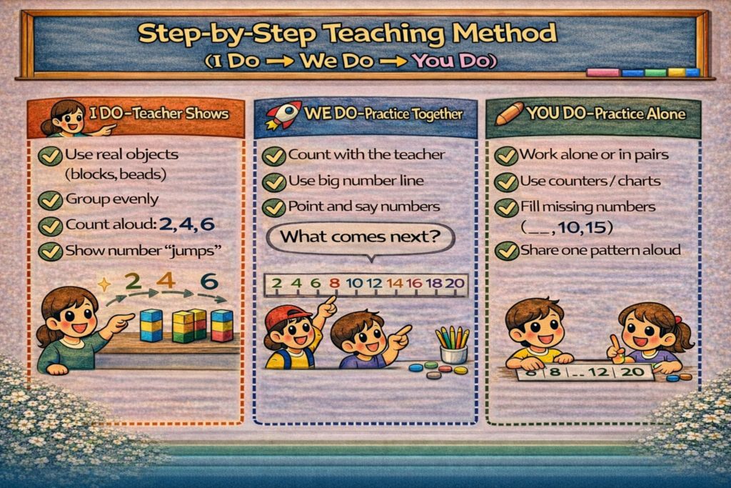How to Write a Lesson Plan on Skip Counting for Class 1? 5 Step-by-Step Teaching Method for skip counting