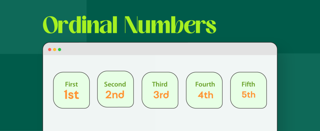 What Are Ordinal Numbers for Class 1 Math