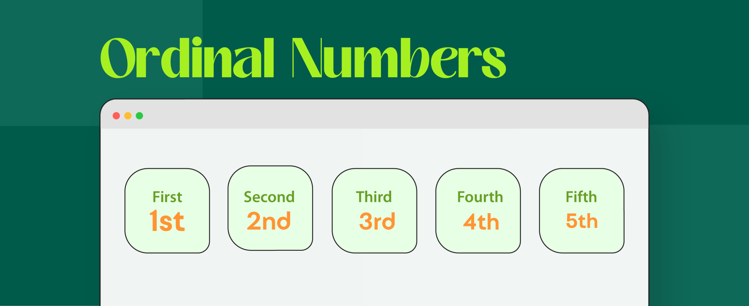 What Are Ordinal Numbers for Class 1 Math