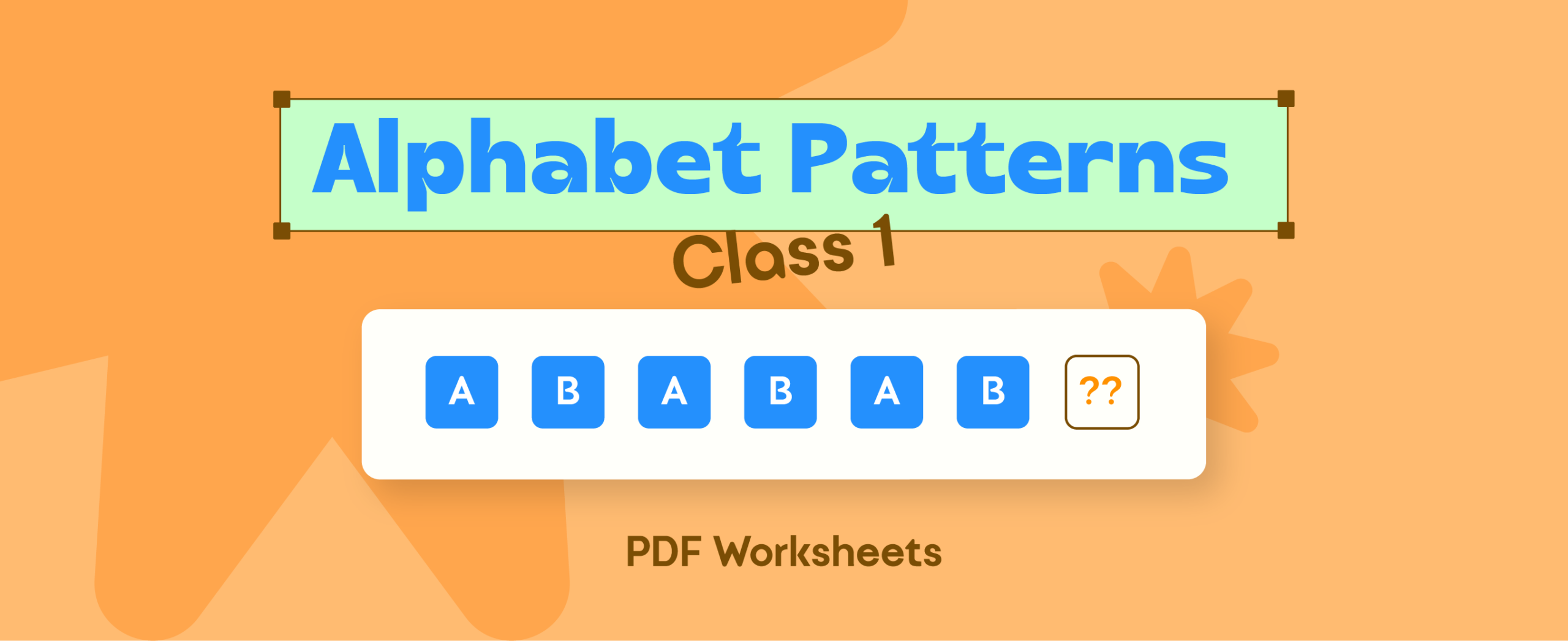 Alphabet Patterns for Class 1 with Free Printable PDF Worksheets