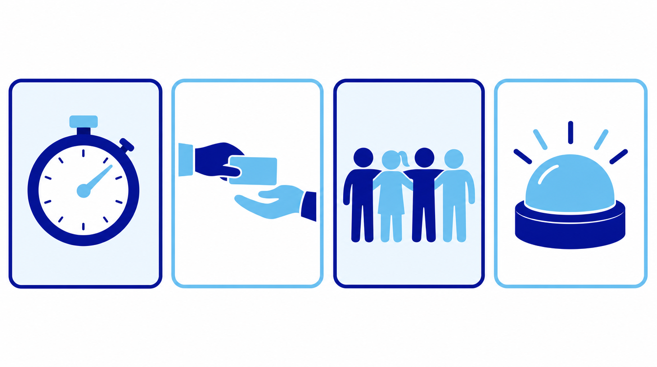 Icons representing the four MATHCOUNTS competition rounds: Sprint, Target, Team and Countdown