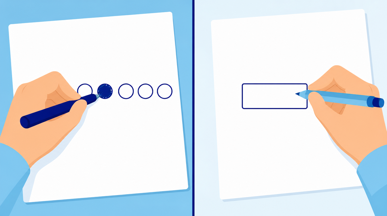 AIME Problems: What They Actually Look Like and How to Practice 2 Side-by-side comparison of multiple-choice bubbling versus writing in an integer answer