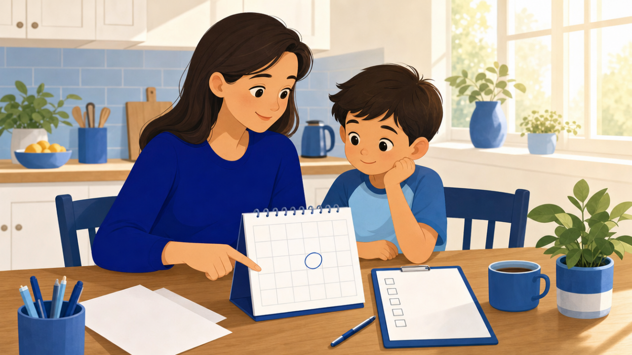 Math Kangaroo Registration: 2027 Dates, Fees and How to Sign Up 1 Parent and child planning a math competition registration date together at home