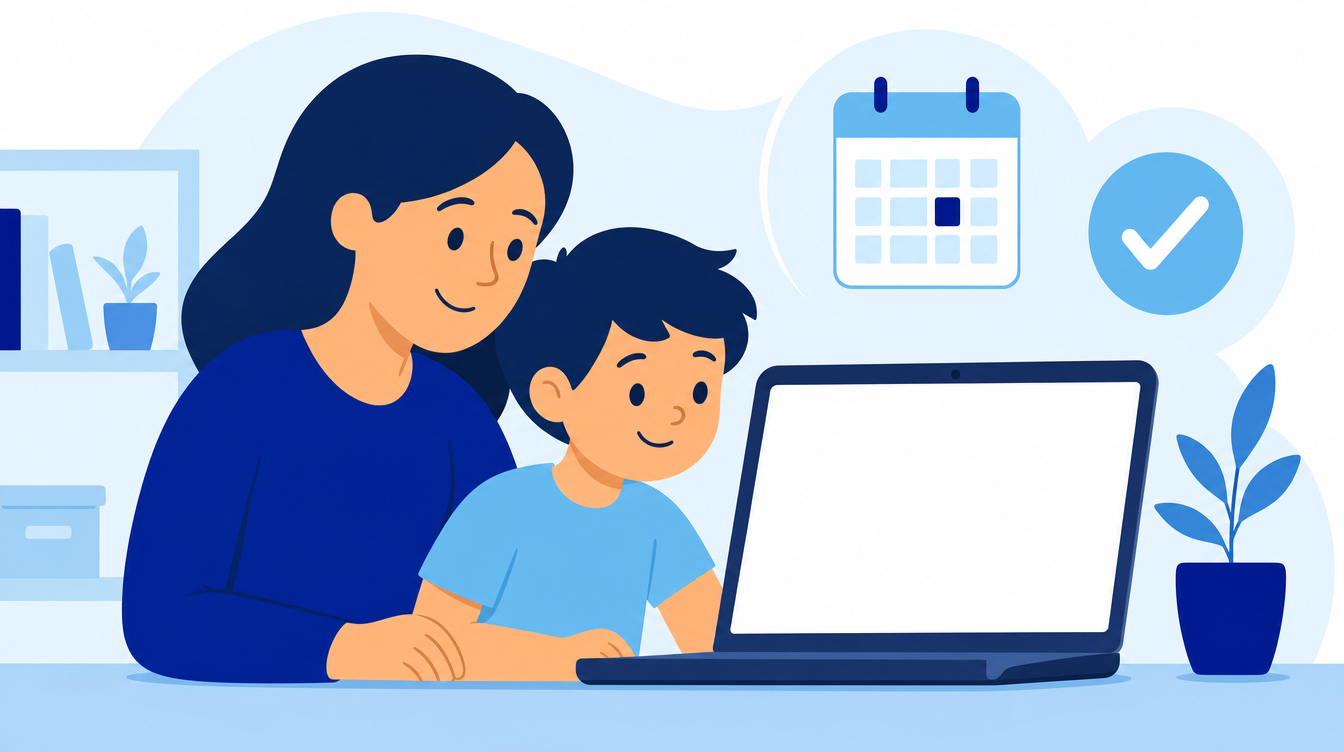 Math Kangaroo Registration: 2027 Dates, Fees and How to Sign Up 2 Parent and child completing a Math Kangaroo registration form together on a laptop