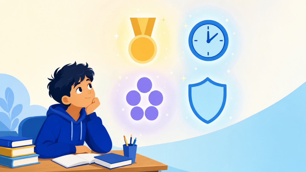 Competition Math for Middle School: Which Contest to Pick? (2026) 6 A middle school student weighing four different math competition paths in a flat illustration