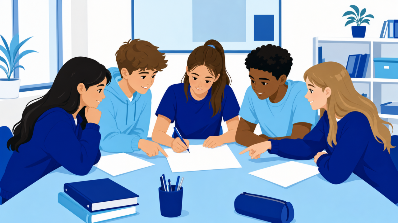 ARML: A Parent's Guide to the American Regions Math League (2026) 16 High school students working together on a math problem as a team, representing ARML's team-based format
