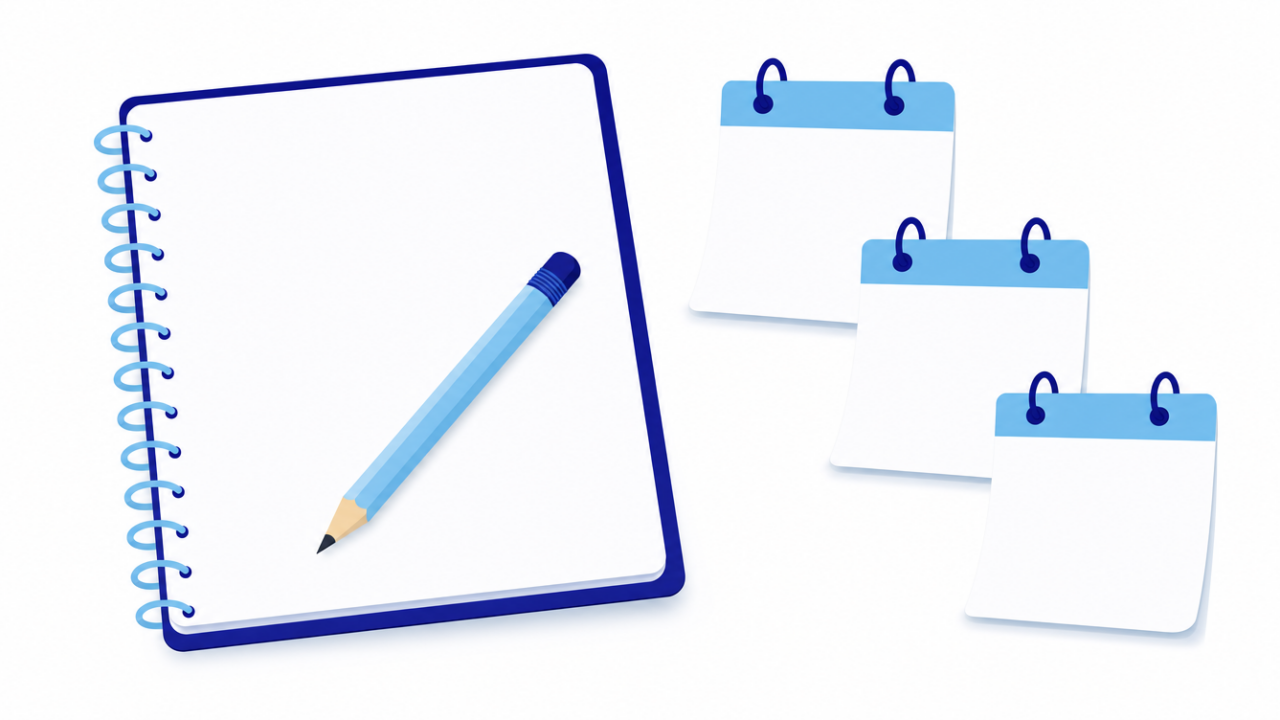 USAMTS: A Month Per Round, No Timer, and a Path to the AIME 17 Notebook and pencil with three calendar icons representing the USAMTS three-round, untimed contest format